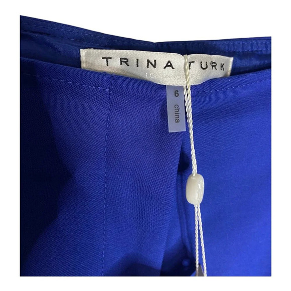 NWT Trina Turk Ishana Blue Tailored Pants-sz 6 - Picture 10 of 13